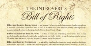 An excerpt of The Introvert's Bill of Rights.